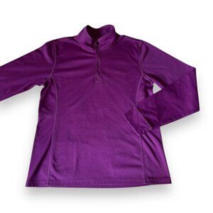 Fila Women's Purple Long Sleeve 1/4 Zip Active Top - Size L